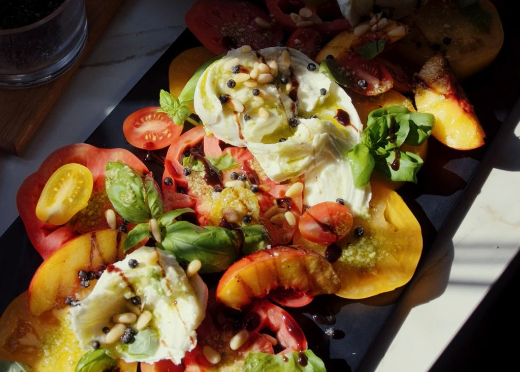 Tomates Ancestrales et Nectarines Grillées